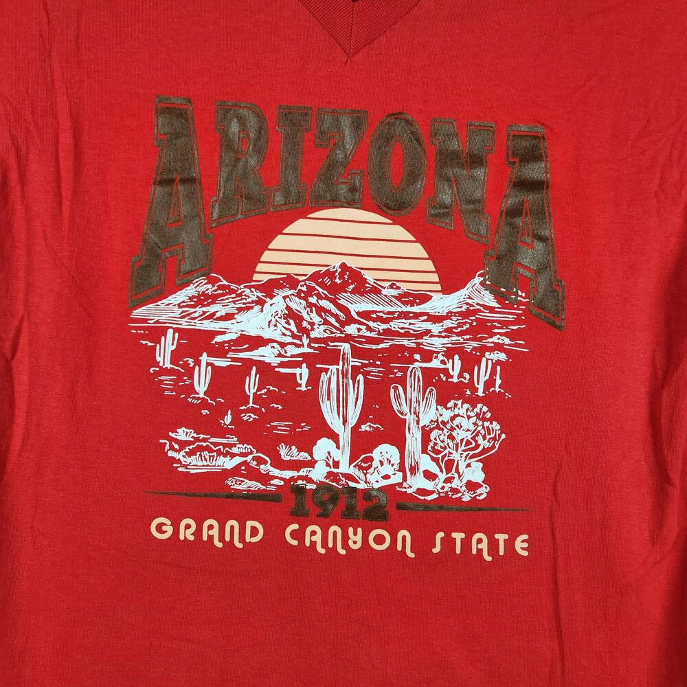 Vintage Arizona Grand Cayon Shirt Mens Large Red State Graphic Logo Desert Y2k